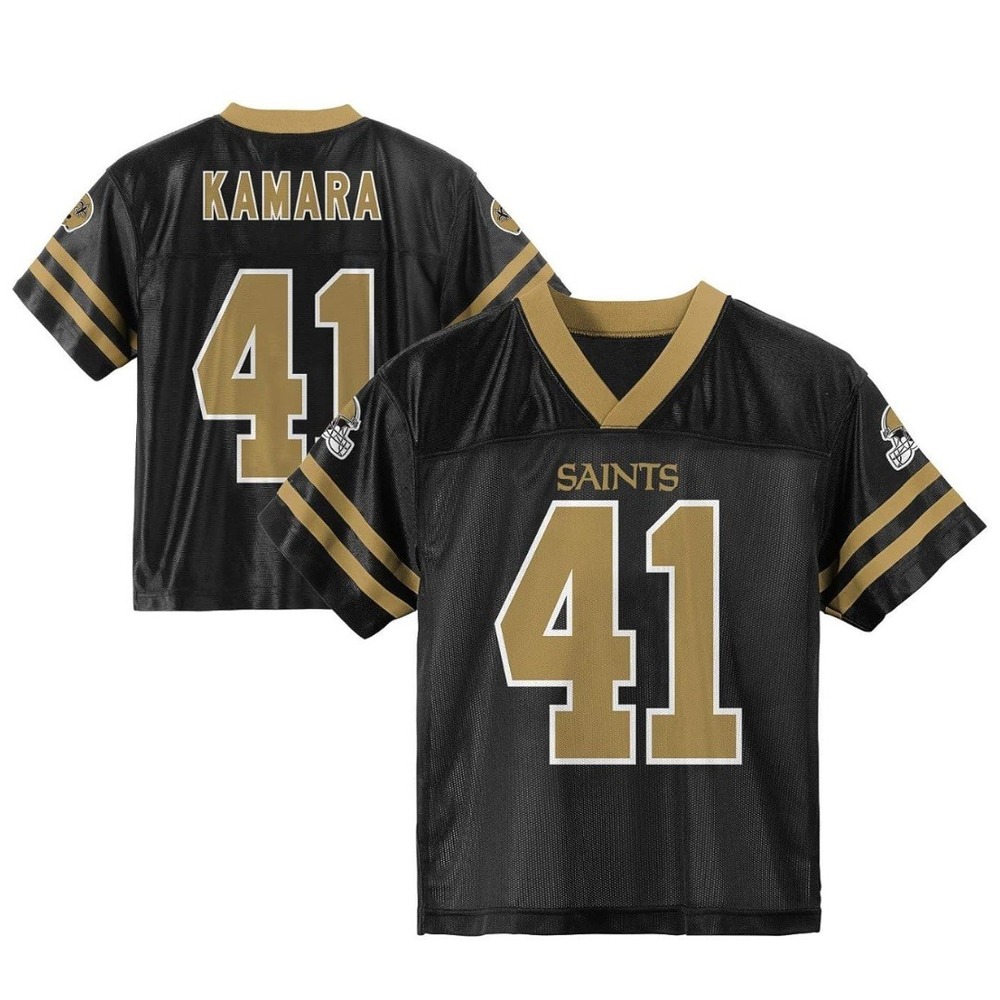 NFL Team Apparel Kids' Black Alvin Kamara #41 New Orleans Saints Jersey Size 4T